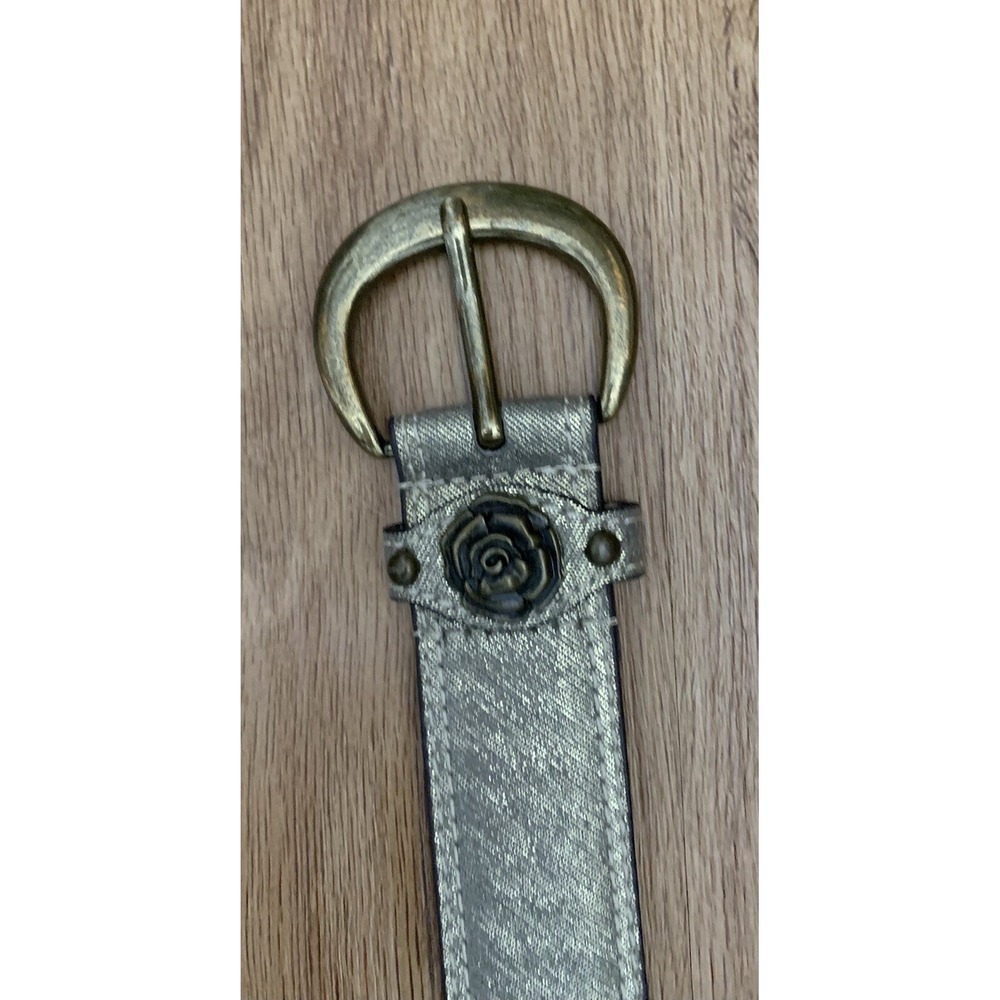 Antique Rose Gold Shimmer Fabric Lined Casual Jean Belt